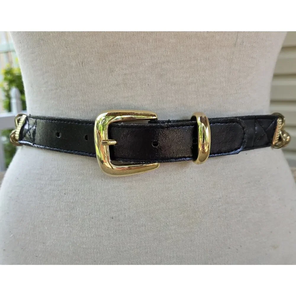 Vintage Boho Gold Beaded Belt | Metallic Gray & Silver Accent Beads